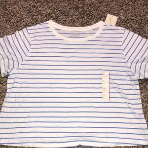 🐠Universal Thread Blue and White Striped Relaxed Fit Tee Multiple Sizes | NWT!